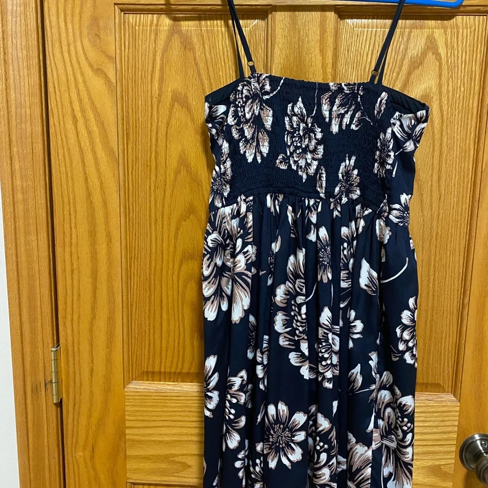 Band of Gypsies Boho Mini Dress - Blue/White/Tan - Picture 3 of 5